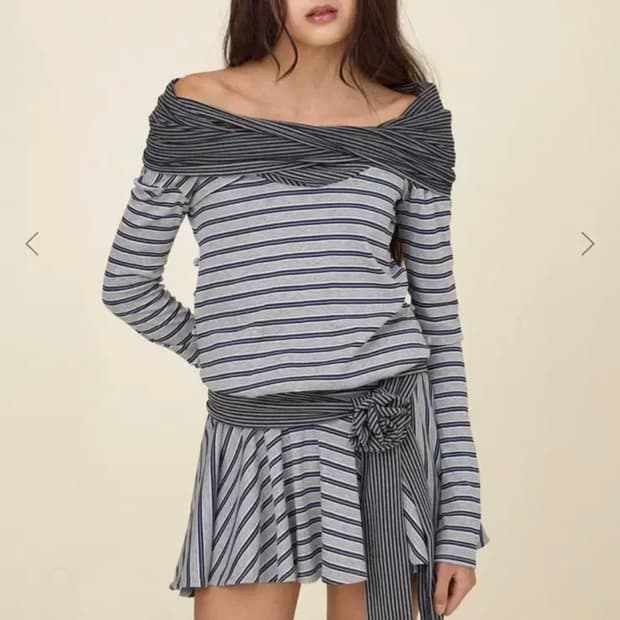 글로니 듄 투톤 드레스 DUNE TWOTONE DRESS (GRAY)