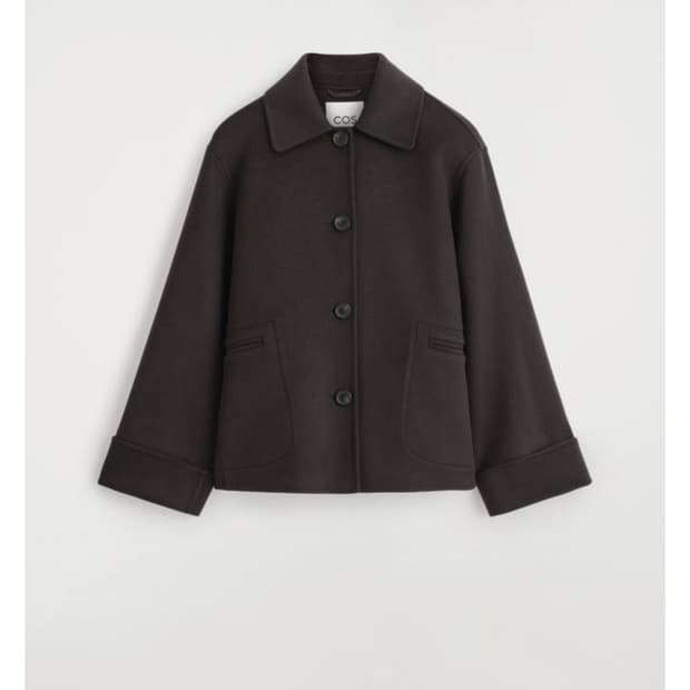 새상품)COS 코스 더블페이스 울 재킷 다크 브라운