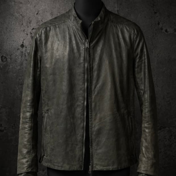 H Leather Jacket D.Grey