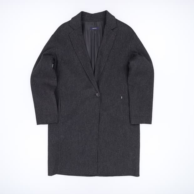 90 헤지스레이디스 울 싱글 코트 차콜 4266
