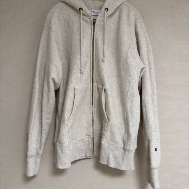 [XXL] 챔피온 리버스위브 블루택 후드 집업 크림