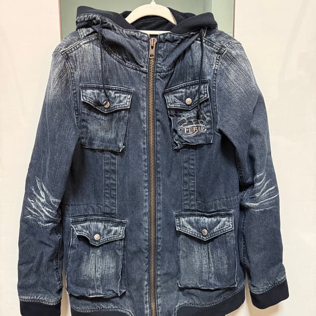 후부 데님 자켛