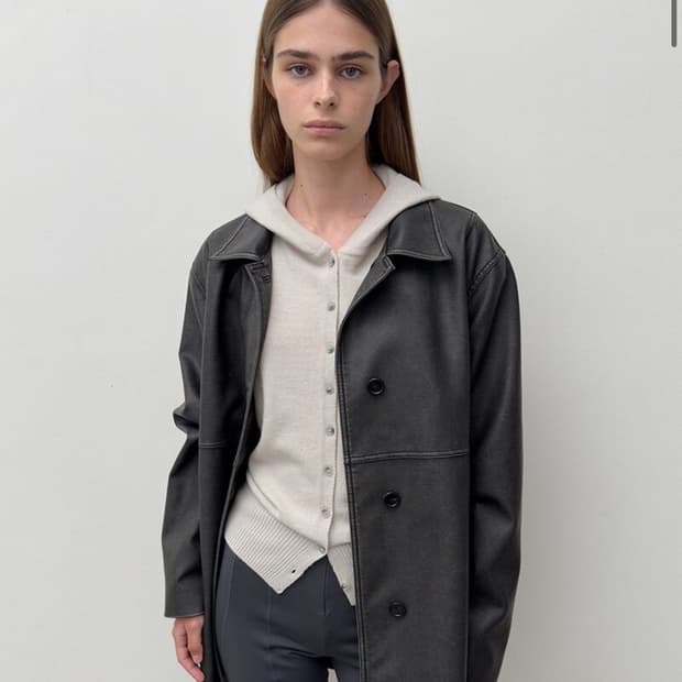 다이애그널 레더자켓