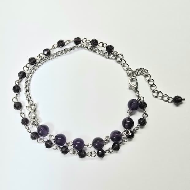 자수정 큐빅 팔찌