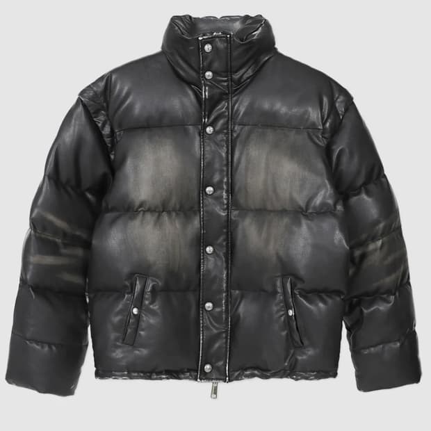 배드블러드 디스트레스드 레더 다운 푸퍼 