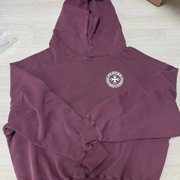 [2] 펀치드렁크파티즈 가먼트 다이드 후드 와인 버건디 후드티