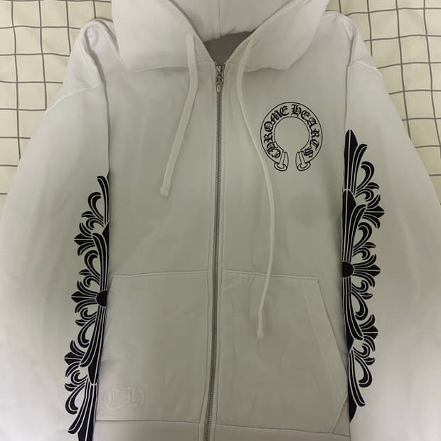 크롬하츠 홀스슈 플로랄 플리스 후드집업 사이즈 m