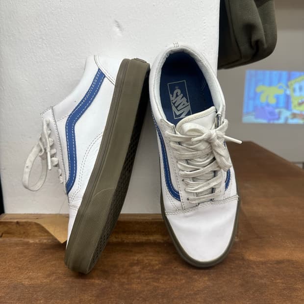 Vans 반스 화이트 올드스쿨 블랙 솔 스니커즈
