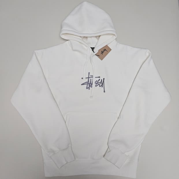 스투시 베이직 아플리케 후드 애쉬헤더 L (정품, 미사용 새상품)