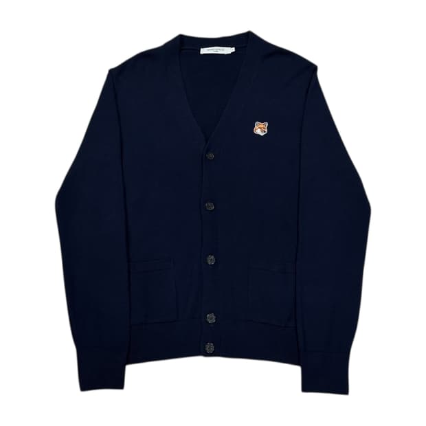 메종키츠네 폭스 헤드패치 로고 모 가디건 네이비 S