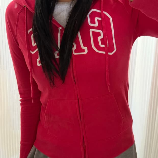 갭 핫핑크 후드집업 xxs