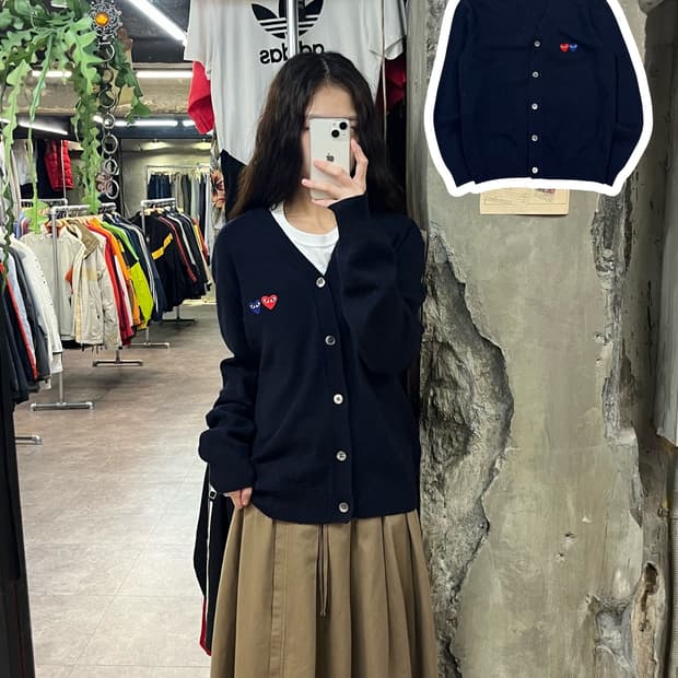 꼼데가르송 가디건 네이비 L #csz1786