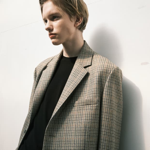 글로즈스튜디오 오버핏 커프스 벤트 체크 자켓