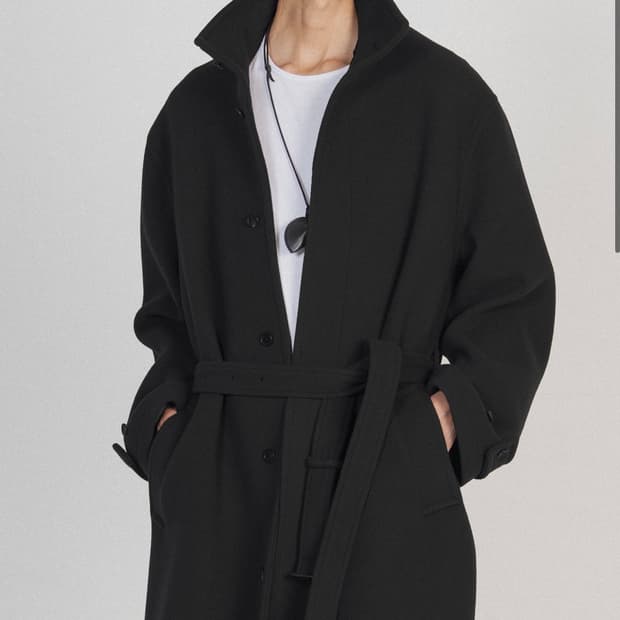 브라운야드 퓨어 울 스탠드 카라 코트(4)