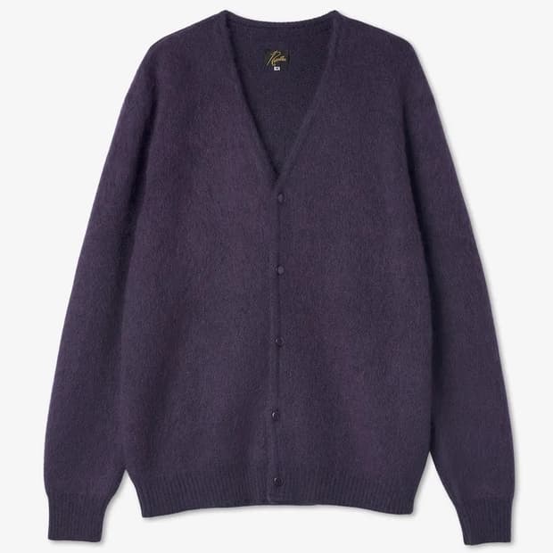 니들스 모헤어 가디건 퍼플
