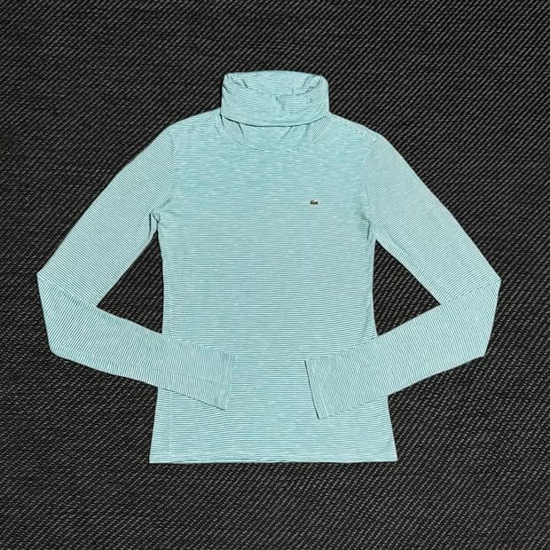 [M] Lacoste 라코스테 터틀넥 롱슬리브 스트라이프 티셔츠