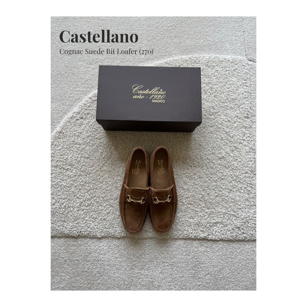 Castellano 꼬냑 스웨이드 비트 로퍼 (270)