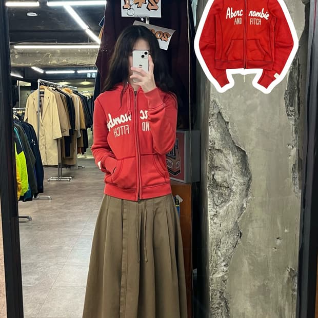 아베크롬비 투웨이 후드집업 코랄 S #csz3598