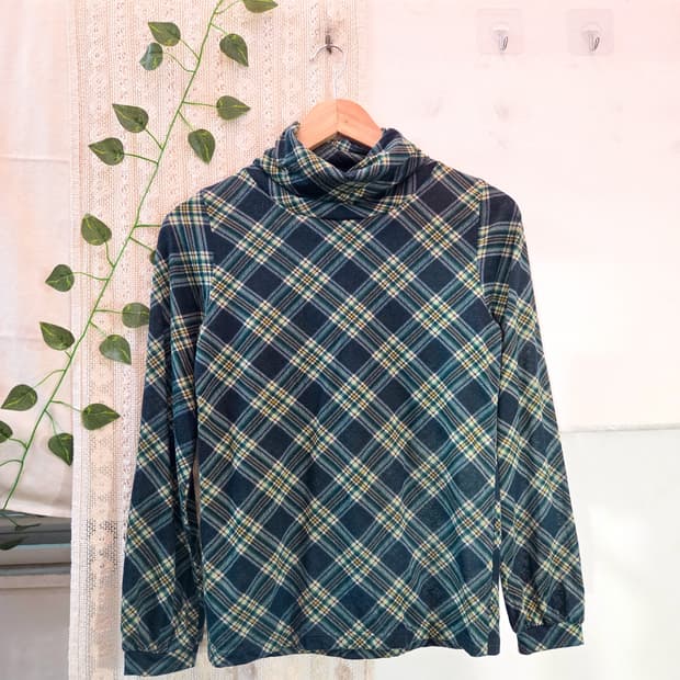 너드 체크 목폴라 슬리브