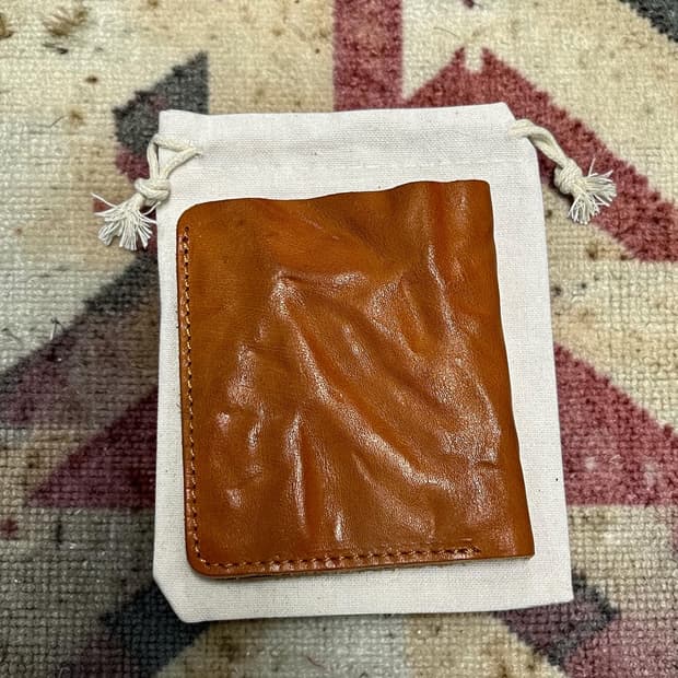 빈티지 에이징 크리즈 소가죽 슬림 반지갑 