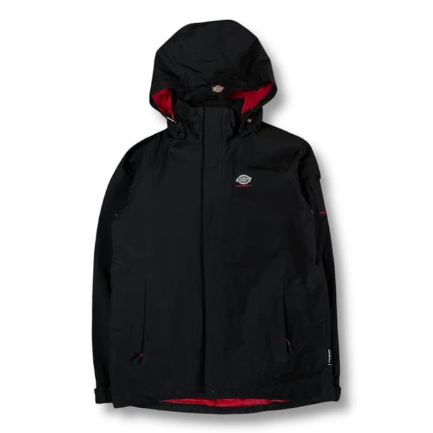 디키즈 블랙 로고 패치 레드 포인트 바람막이 XS