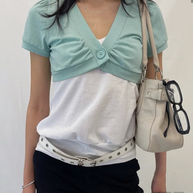 Summer crop cardigan mint