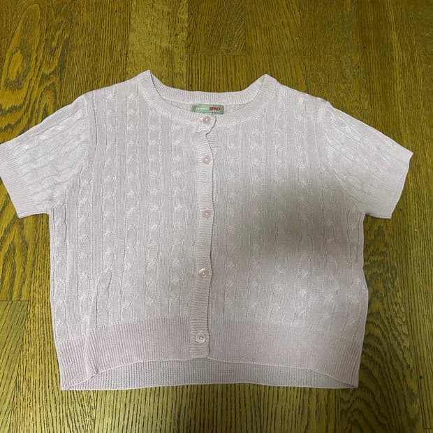 스파오 크롭 반팔 가디건