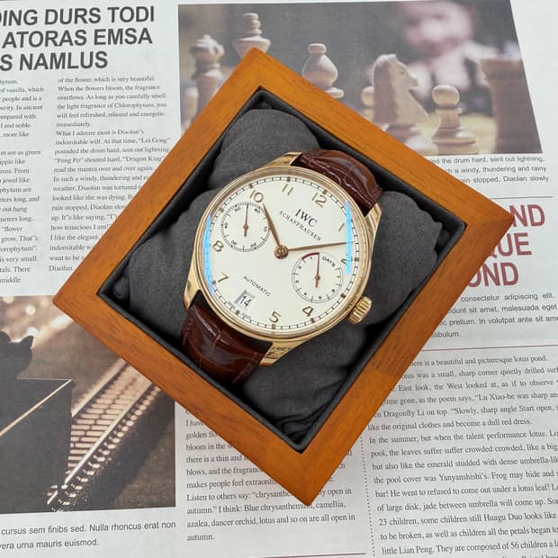 IWC 포르투기저 부엉이 18K로즈골드 금통 제작스트랩