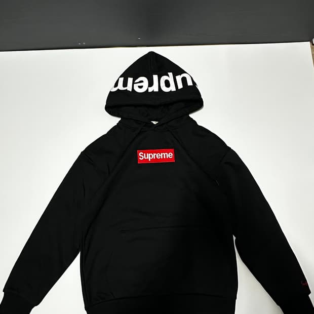 슈프림 박스 로고 후드티 블랙 색상 L사이즈입니다
