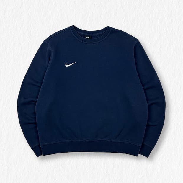 나이키 스우시 기모 맨투맨 네이비