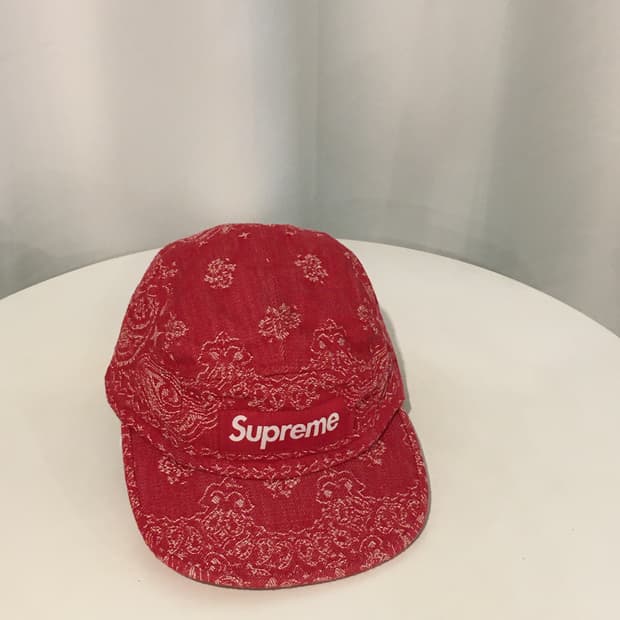 Supreme 반다나 자카드 데님 캡프캡 레드
