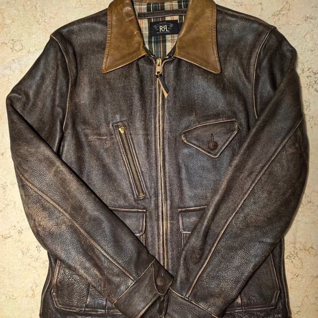 rrl 레더자켓 m.L