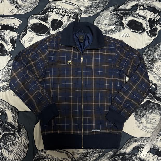 아디다스 00s 체크 블루종 져지 100사이즈