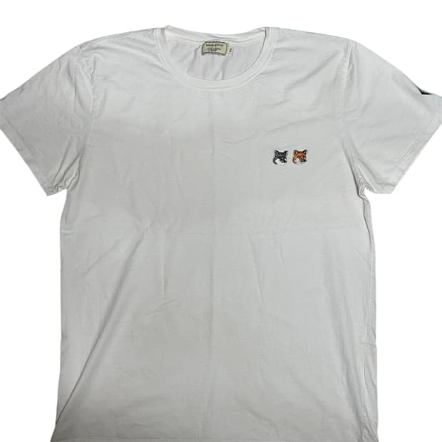 메종 키츠네 더블 폭스 헤드 패치 반팔 티셔츠