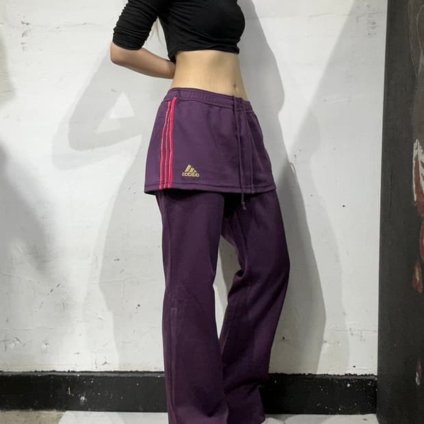 아디다스 와투케 y2k 퍼플 치마 바지 트레이닝 바지 추리닝 팬츠 L