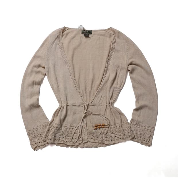 에디바우어 Eddie Bauer Belted Linen Cardigan 