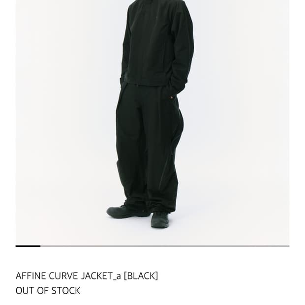 산산기어 AFFINE CURVE JACKET 25fw