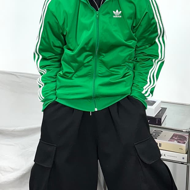 아디다스 그린 파이어버드 트랙탑 져지 L