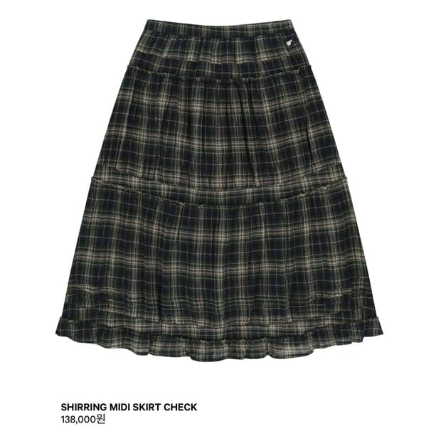 코이세이오 셔링 미디 스커트 체크