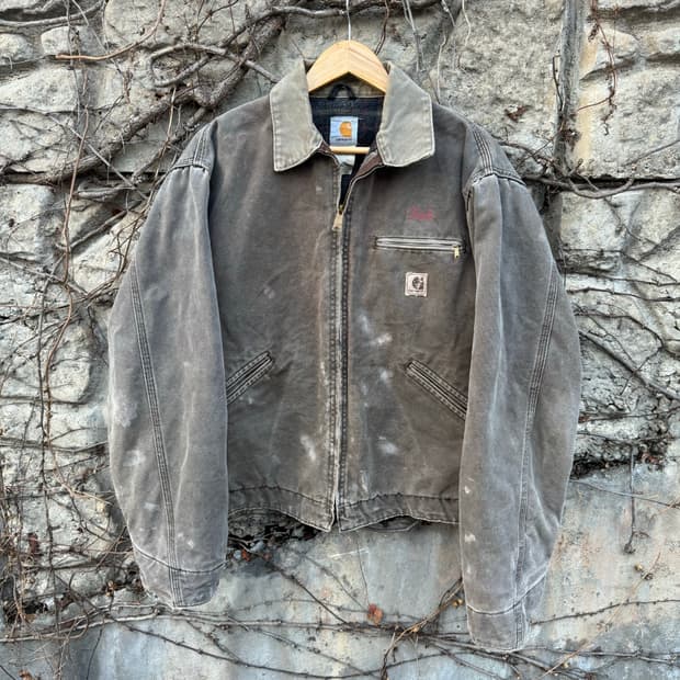 00s 칼하트 빈티지 j97 cht 하드페이딩 디트로이트 워크 자켓 L