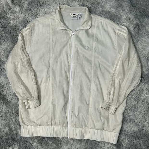 아디다스 스몰로고 우븐 바람막이 화이트 L