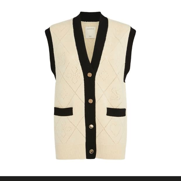 (정품) 산드로 오버사이즈 슬리브리스 베스트 2 니트베스트