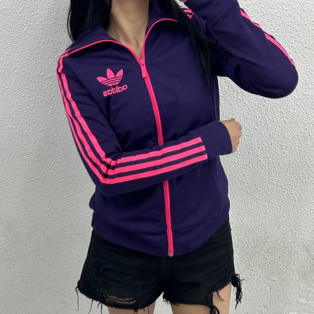 아디다스 유로파 핑크라인 퍼플 트랙탑 90