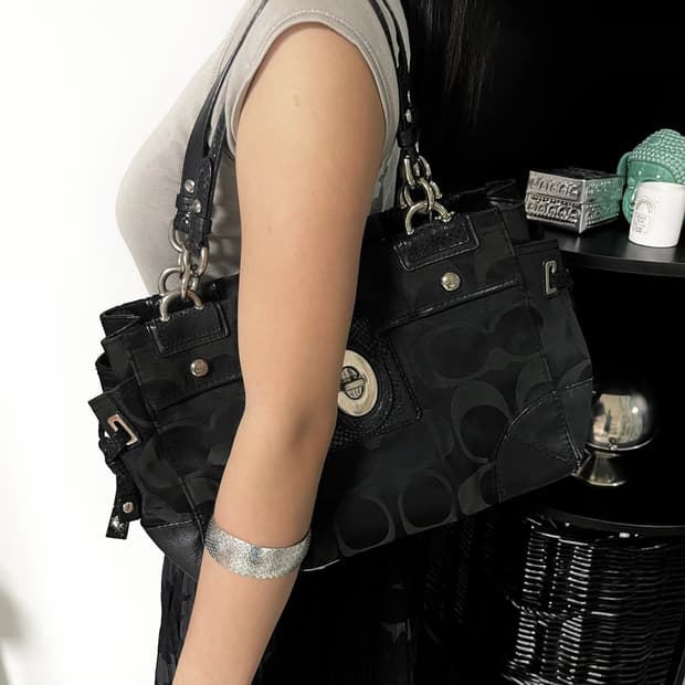 코치 COACH vintage black tote bag