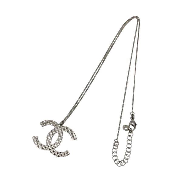 샤넬 실버 롱&숏 롱 실버 목걸이