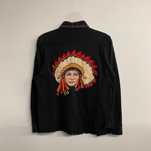 인디언 모터사이클 자수 셔츠