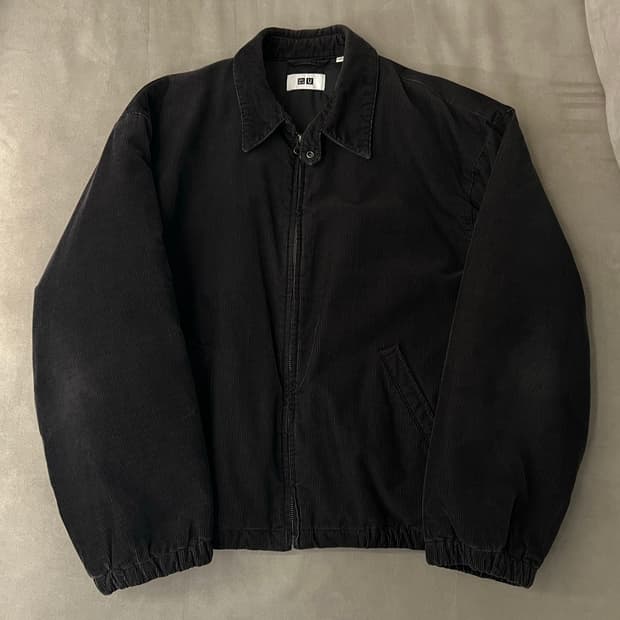 유니클로u 코듀로이 패디드 블루종