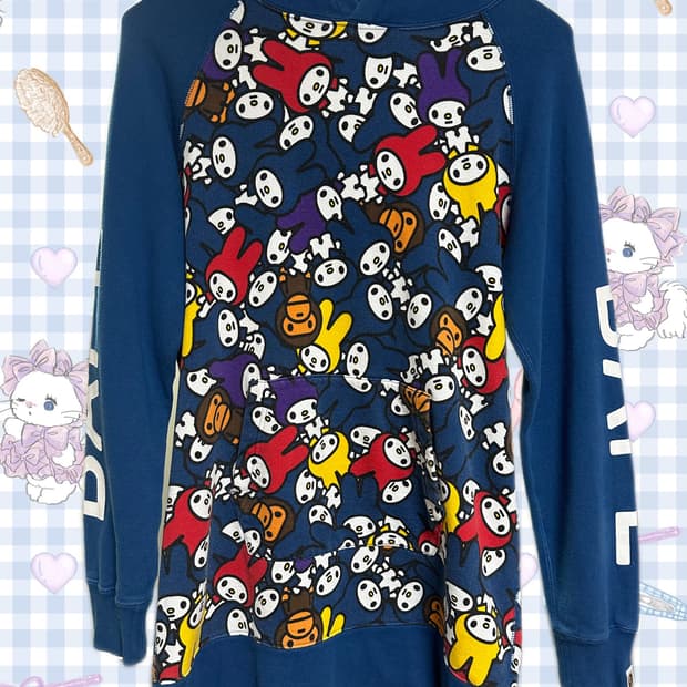 베이프X산리오 콜라보 후드 원피스 xs