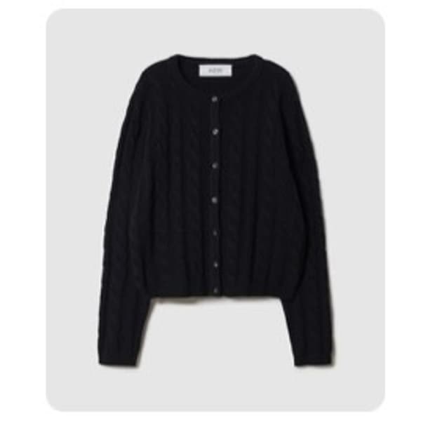 케르 코리 케이블 니트 가디건_에보니 블랙 (W)