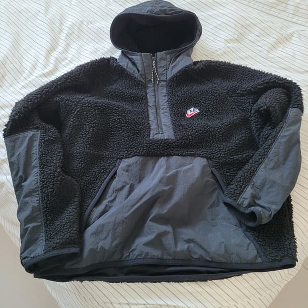 XL 나이키 헤리티지 쉐르파 후리스 아노락 